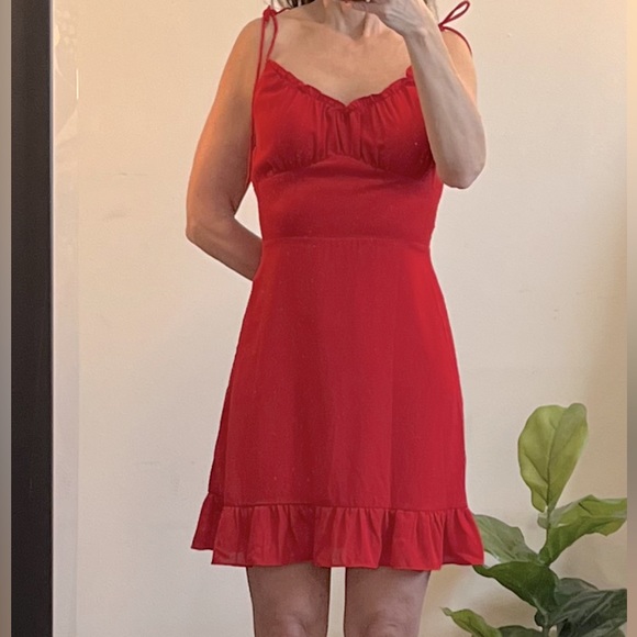 Red Spaghetti Strap Mini Dress - Picture 2 of 9